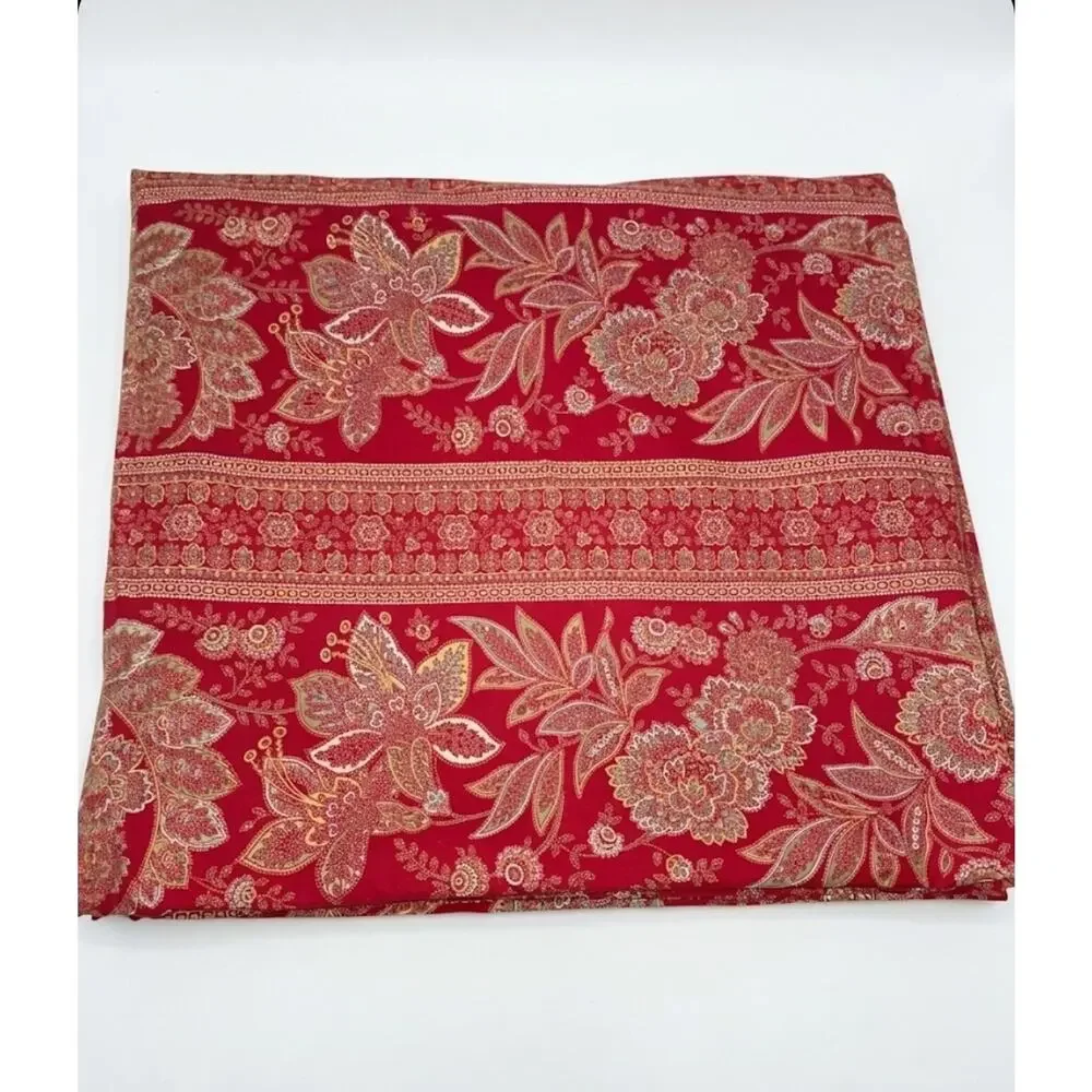 Pottery Barn Queen Duvet Cover With Euro Shams Red Paisley